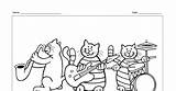 Cats Musical Animaplates Colouring sketch template