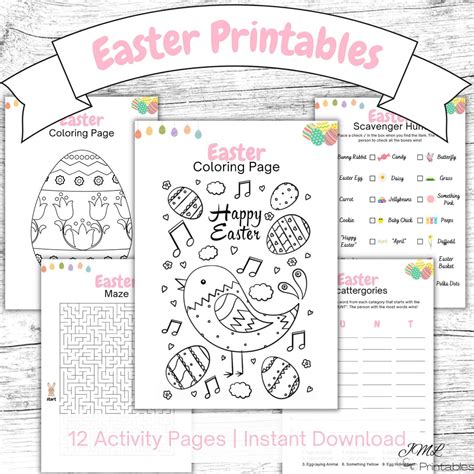 easter bunny activity pages coloring pages kids activity etsy