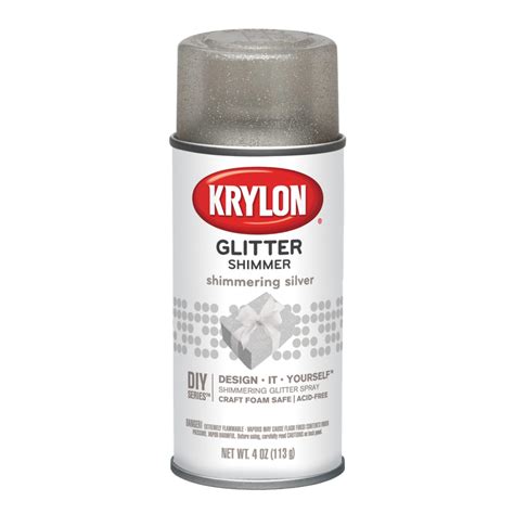 krylon glitter shimmer spray paint  oz shimmering silver walmartcom walmartcom