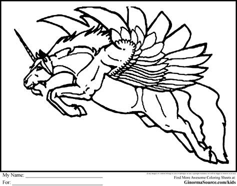 flying unicorn coloring pages ginormasource kids clipart