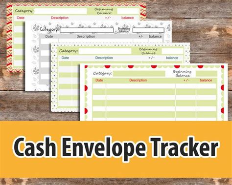 cash envelope system cash tracker log expense tracker money etsy
