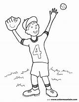 Baseball Coloring Pages Getdrawings Player sketch template