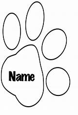 Paw Print Dog Outline Template Coloring Color Tiger Cat Paws Pages Printable Lion Clipart Clues Clip Cougar Pawprint Blues Library sketch template
