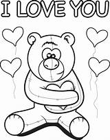Coloring Teddy Bear Pages Valentines Printable Kids Colouring Valentine Sheets Print Color Mpmschoolsupplies Mom Drawings Disney Bears A7 sketch template