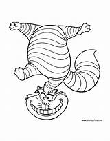 Cat Cheshire Alice Wonderland Coloring Pages Printable Disneyclips Disney Rabbit Drawing Cartoon Funny Color Characters Late Balancing Act Gif Categories sketch template