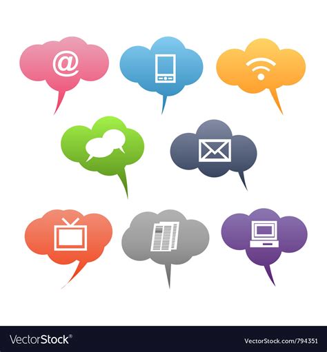 colored communication symbols royalty  vector image