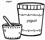 Yogur Yogures Yoghurt Fruit sketch template