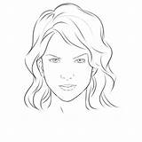 Drawings Faces Women Sketches Template Sketch Coloring Clipart Pages sketch template