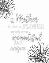 Coloring Pages Mom Printable Mother Color Flower Mothers Quotes Beautiful Sheet Cute Sheets Unique Each Printables Print Simplemomproject Card Choose sketch template