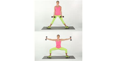 sumo squat with side arm raises inner thigh exercises to do without a