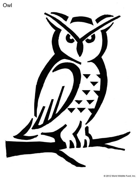 owl stencil printable coloring home