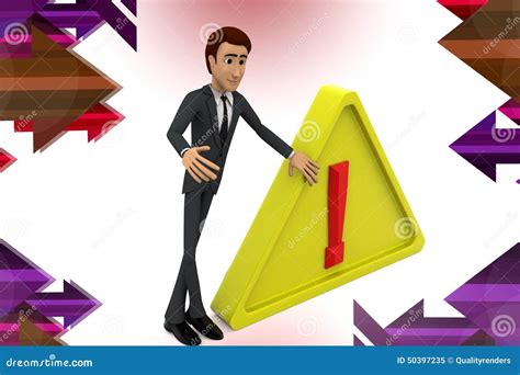 character warning sign illstration stock illustration image