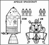 Apollo Lunar Space Module Moon Nasa Service Spacecraft Csm Clipart Schematic Apollo11 Diagram Command Landing Coloring Modules Lander Saturn Mission sketch template