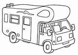 Colorear Camper Movil Transporte Medios Motorhome Coches Colouring Caravana Policía Educativo Tablero Terrestres Liberi Camperisti Infantiles sketch template
