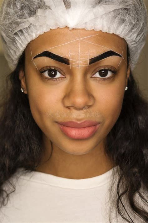 eyebrow correction beauty procedure spa stock image image