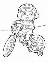 Bike Coloring Pages Dora Riding Cycling Helmet Dirt Motorcycle Printables Mountain Color Explorer Kids Getcolorings Print Printable Col Rides Popular sketch template