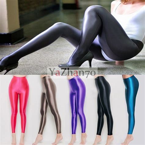 leohex sexy opaque pantyhose tights spandex satin glossy opaque shiny