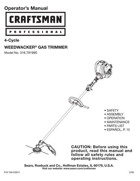 craftsman speed start weedwacker cc manual