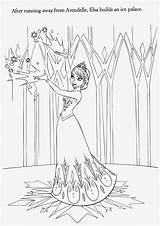 Frozen Coloring Disney Pages Elsa Ice Palace Anna Beautiful Builds Arendelle Running Away After sketch template