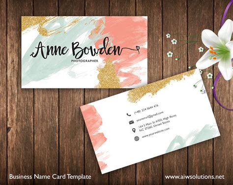 business cards printable  card template photography