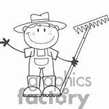 Farmer Clipart Clip Boy Rake Coloring Cartoon Pages Clipartpanda Stick Figure Holding Graphicsfactory Use sketch template