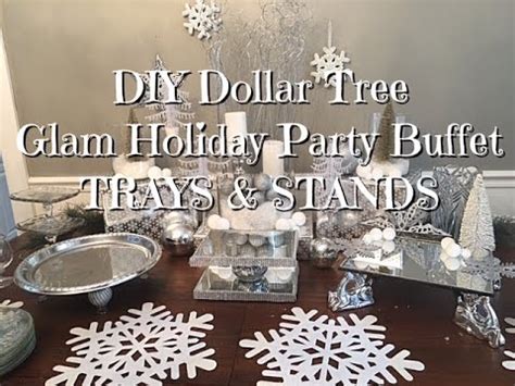 diy dollar tree glam  years buffet trays stands youtube