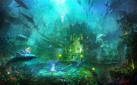 underwater city hd desktop wallpaper widescreen high definition fullscreen