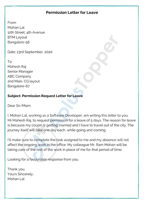 write  permission letter  principal top form templates