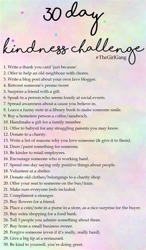30 Day Kindness Challenge Love The Life You Live