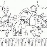 Farm Coloring Pages Animals Preschool Printable Drawing Barn Animal Scene Scenes Kids Sheets Agriculture Country Print Preschoolers Barnyard Color Little sketch template