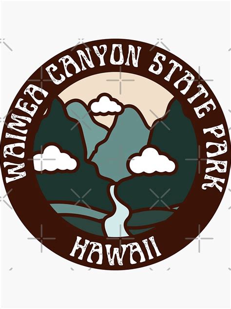 waimea canyon state park hawaii hiking mountain sticker  sale  color  redbubble
