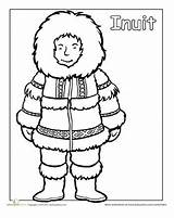Coloring Pages Eskimo Inuit Worksheets Multicultural People Kids Children Sheets Diversity Arctic Coloriage Culture Printable Cultural Print Detailed Colouring Education sketch template