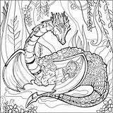 Coloring Pages Mythical Creatures Creature Celestial Magical Fantasy Mystical Animal Color Seasonings Printable Adults Adult Mythological Print Dragon Colouring Book sketch template
