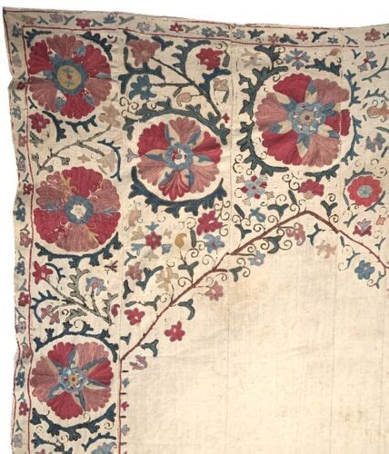 Antique Uzbek Bukhara Silk Embroidery Prayer Suzani Ebay