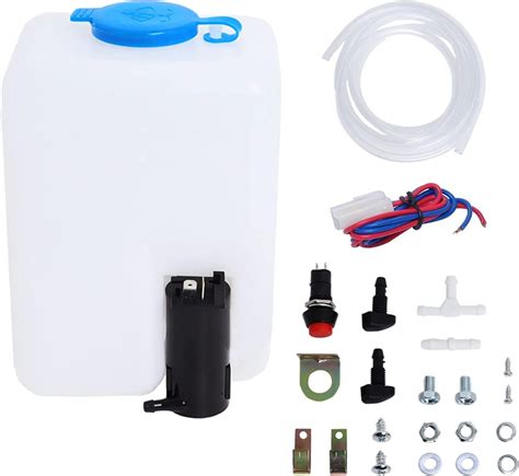 wadoy universal windshield washer pump reservoir kit  fluid reservoir tank bottle  pump