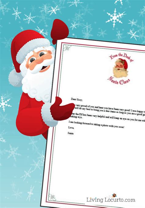letter  santa printable letter  father christmas instant