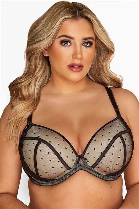 black spot mesh lace plunge bra yours clothing