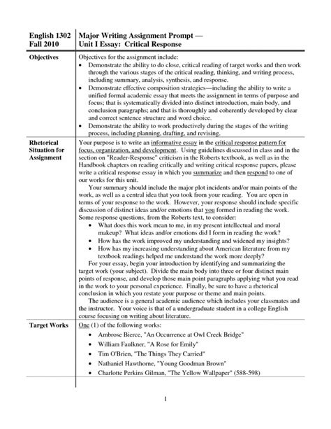 critical response essay    critical analysis essay