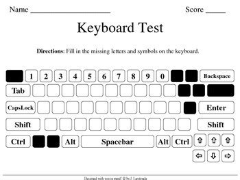 paper keyboard test  answer sheet  jen laratonda tpt