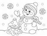 Snowman Coloring Swinging Coloringcrew Christmas sketch template