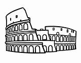 Coloring Colosseum Roman Rome Drawings Color Cultures Pages Drawing Simple Romain Coliseum Antique Coloringcrew sketch template