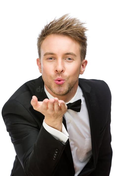 portrait  business man blowing kiss royalty  stock images image