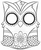 Coloring Pages Skull Sugar Owl Printable Girl Color Getcolorings sketch template