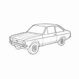 Escort Ford Mk Mk2 Line sketch template