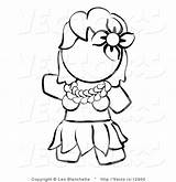 Hawaiian Coloring Girl Hula Vector Clipart Little Drawing Clip Outlined Pages Leo Blanchette Girls Print Getdrawings Clipground sketch template