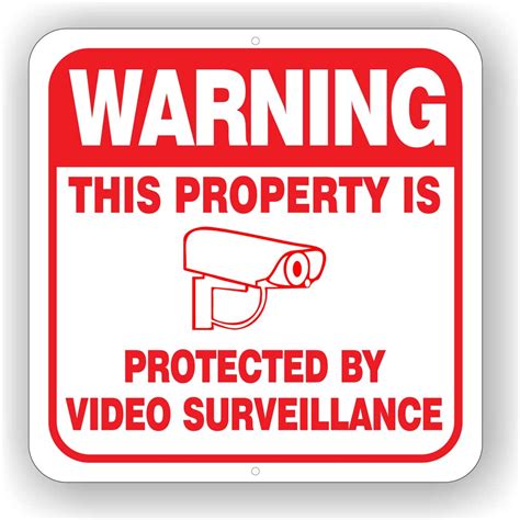 medium gauge aluminum warning surveillance sign no