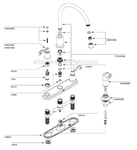 moen casrs kitchen sink faucet oem replacement parts  ereplacementpartscom