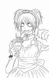 Maid Colouring Lineart Kaichou Wa Search Misaki Again Bar Case Looking Don Print Use Find Top sketch template