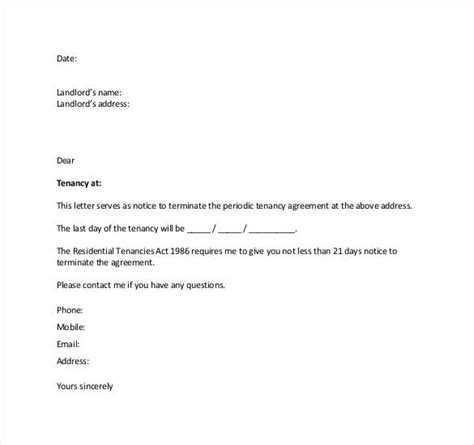 lease letter  landlord    letter template collection
