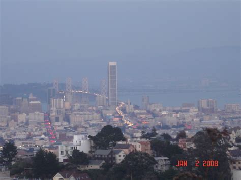 san francisco ca view of the golden gate bridge from atop twin peaks